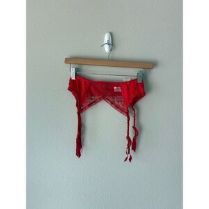Valentino íntimo deadstock vintage red lace garter belt